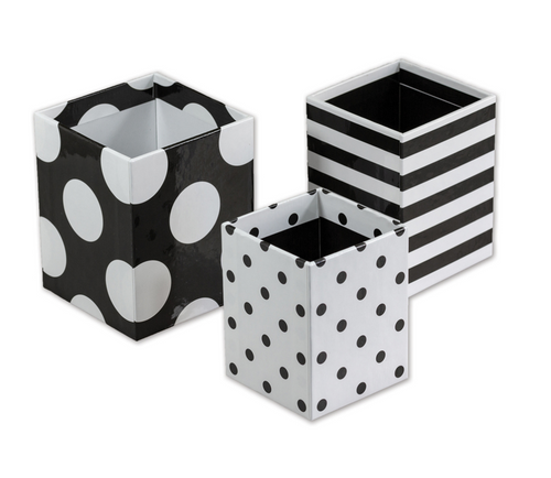 Pencil Cups Black and White By Schoolgirl Style
