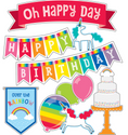 Load image into Gallery viewer, Hello Sunshine Rainbow Birthday Bulletin Board Set by UPRINT