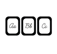 Load image into Gallery viewer, Cursive Alphabet Cards Black White and Stylish Brights by UPRINT