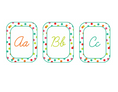 Load image into Gallery viewer, Cursive Alphabet Cards Black White and Stylish Bright Confetti by UPRINT