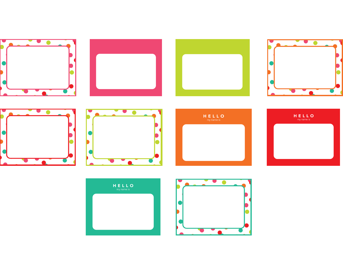 confetti-rectangle-name-tags-black-white-and-stylish-brights-schoolgirl-style for Free Printable Cubby Name Tags Confetti Rectangle Name Tags | Black, White and Stylish Brights | Schoolgirl Style for Free Printable Cubby Name Tags