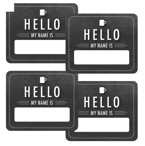 Black and White Chalkboard Name Tags By Schoolgirl Style