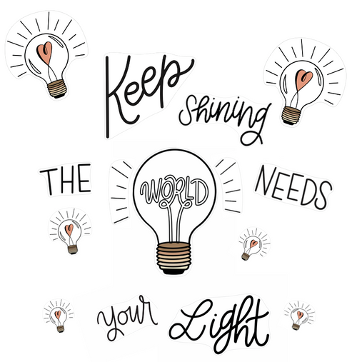 Keep Shining The World Needs Your Light Bulletin Board Set Simply Boho by Schoolgirl Style 