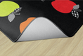 Load image into Gallery viewer, Colorful Apples on Black Sit Spots Classroom Rug by Schoolgirl Style