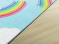 Load image into Gallery viewer, Whimsical Rainbow Blue Classroom Rug by Schoolgirl Style