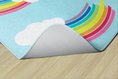 Load image into Gallery viewer, Whimsical Rainbow Blue Classroom Rug by Schoolgirl Style