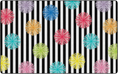 Load image into Gallery viewer, Colorful Poms on Black and White Stripe Classroom Rug by schoolgirl style