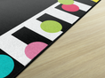 Load image into Gallery viewer, Rainbow Polka Dot Border Classroom Rug by Schoolgirl Style