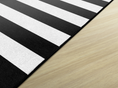 Load image into Gallery viewer, Black and White Stripes Flamingo Classroom Rug by Schoolgirl Style