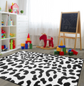 Load image into Gallery viewer, Safari Black on White Leopard Print Classroom Rug by Schoolgirl Style
