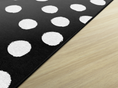 Load image into Gallery viewer, Painted White Dots on Black Classroom Rug by Schoolgirl Style