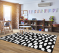Load image into Gallery viewer, White on Black Safari Dot Classroom Rug by Schoolgirl Style