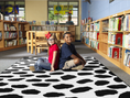 Load image into Gallery viewer, Black on White Safari Dot Classroom Rug by Schoolgirl Style