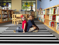 Load image into Gallery viewer, Black and White Zebra Striped Classroom Rug by Schoolgirl Style