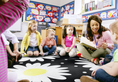 Load image into Gallery viewer, Daisy Polka Dots Classroom Rug by Schoolgirl Style