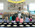 Load image into Gallery viewer, Daisy Sit Spots Classroom Rug by Schoolgirl Style