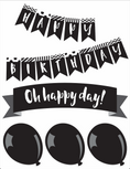 Load image into Gallery viewer, Birthday Bulletin Board Set Just Teach Black and White by UPRINT