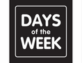 Load image into Gallery viewer, Days of the Week Bulletin Board Set | Just Teach Black and White | UPRINT | Schoolgirl Style