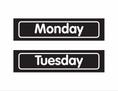 Load image into Gallery viewer, Days of the Week Bulletin Board Set | Just Teach Black and White | UPRINT | Schoolgirl Style