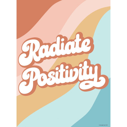 "Radiate Positivity" Retro Classroom Decor Good Vibes by UPRINT