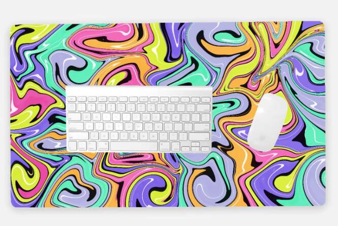 Rainbow Swirl Desk Mat (24"x14") | Desk Accessories | Crunches and Crayons | Hey, TEACH!