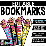 Gingerbread Editable Bookmarks | Printable Classroom Resource | The Bubbly Blonde Teacher