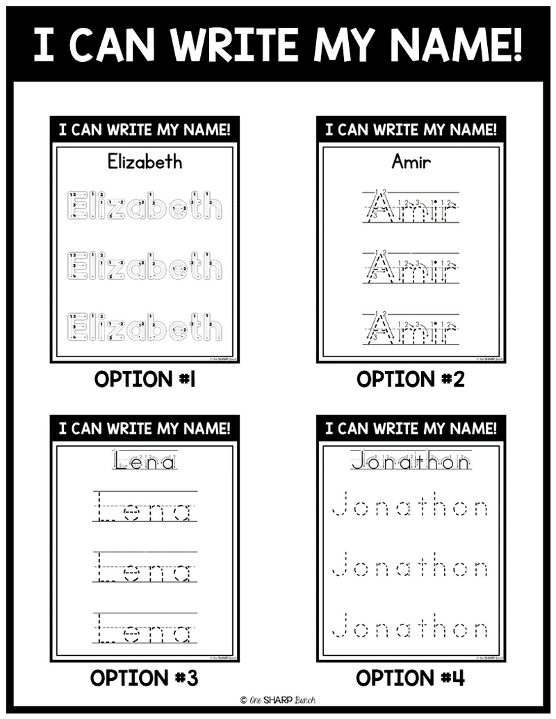 Name Tracing Editable Name Practice Mats Name Activities & Name Writing | Printable Classroom Resource | One Sharp Bunch
