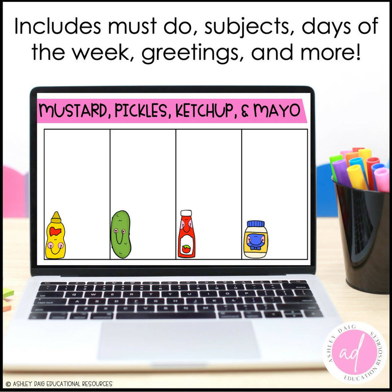 Daily Classroom Slides | Editable Subject Google Slides Templates | Daily Agenda | Printable Teacher Resources | Ashley’s Golden Apples