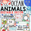 Ocean Animals Classroom Décor | Ocean Theme Classroom | Under the Sea EDITABLE