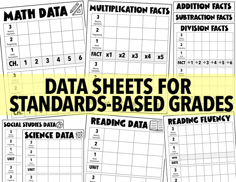 Student Data Traditional Grading + Standards-Based | Printable Classroom Resource | Miss West Best