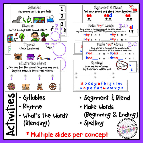 Long E - Drag & Drop Activity Slides | Printable Classroom Resource | Fun in Elementary