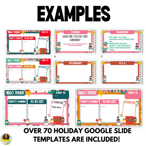 Christmas Themed Slides Templates for Google Slides | Printable Classroom Resource | Tales of Patty Pepper
