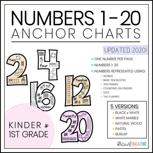 Elementary Number Posters 1-20 by Kraus Math