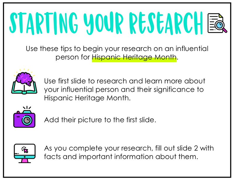 Hispanic Heritage Month Biography Project | Google Slides™ | Printable Classroom Resource | Teaching with Aris