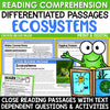 Ecosystems Animals & Plants Close Reading Comprehension Passages Differentiated