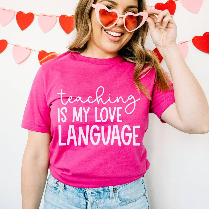 Valentine's Day Teacher Tshirt - Teaching is My Love Language | Teacher Noire