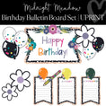Load image into Gallery viewer, Printable Classroom Birthday Bulletin Board Set Classroom Decor MIdnight Meadow by UPRINT
