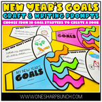 New Years Resolution & Goals Craft and Writing New Year 2024 Bulletin Board | Printable Classroom Resource | One Sharp Bunch
