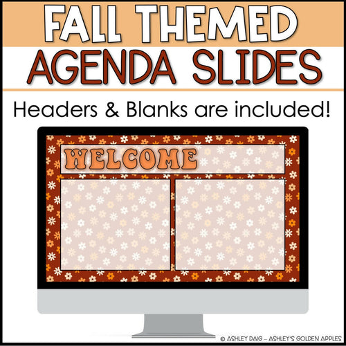 Editable Google Slides Templates | Fall Themed | Daily Agenda Slides | Printable Teacher Resources | Ashley’s Golden Apples