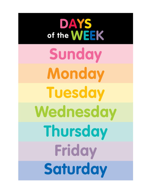 Days of the Week and Months of the Year Posters | Color My Classroom | UPRINT | Schoolgirl  Style
