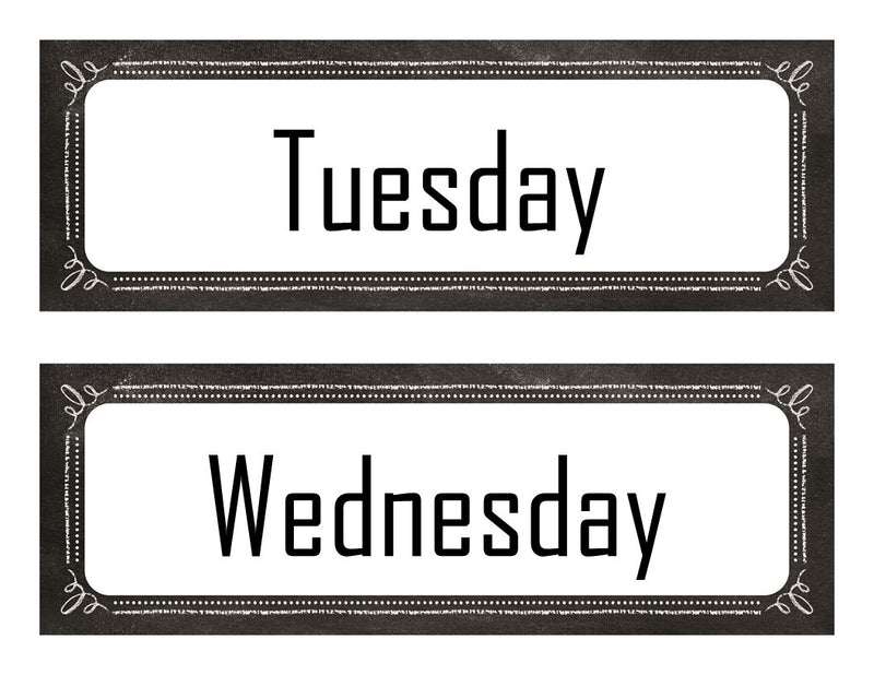 Days of the Week | Chalkboard & Polka Dot | UPRINT | Schoolgirl Style