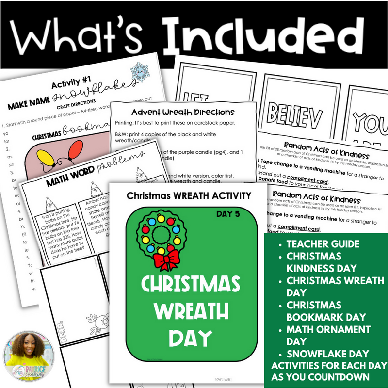 The 5 Days Before Christmas Break Student Activities | Printable Classroom Resource | Tales of Patty Pepper