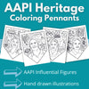 Asian Pacific Islander Coloring Pennants | Printable Teacher Resource | Teacher Noire