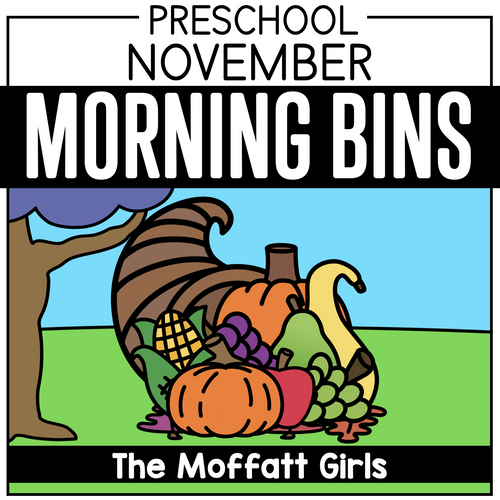 Preschool November Morning Bins - Hands-on activities for preschool math and language
