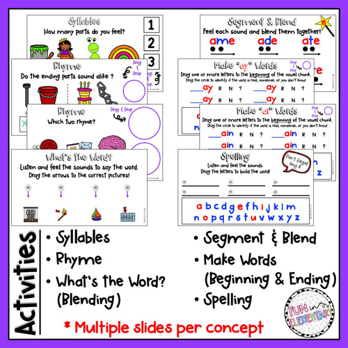 Long A - Drag & Drop Activity Slides | Printable Classroom Resource | Fun in Elementary