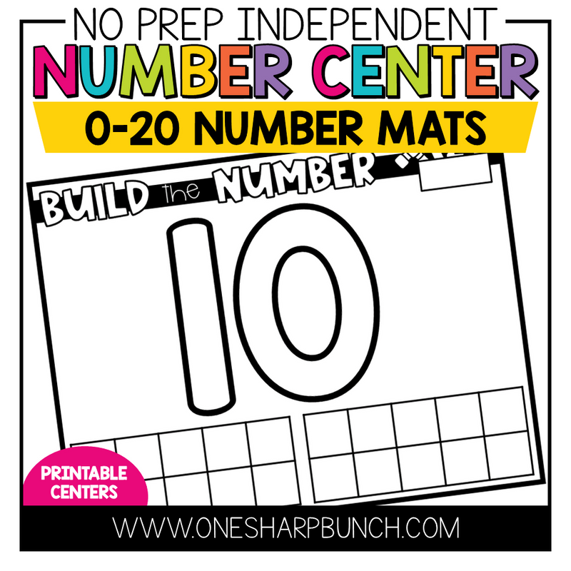 No Prep Centers for Kindergarten Math Centers Number Building Activities | Printable Classroom Resource | One Sharp Bunch