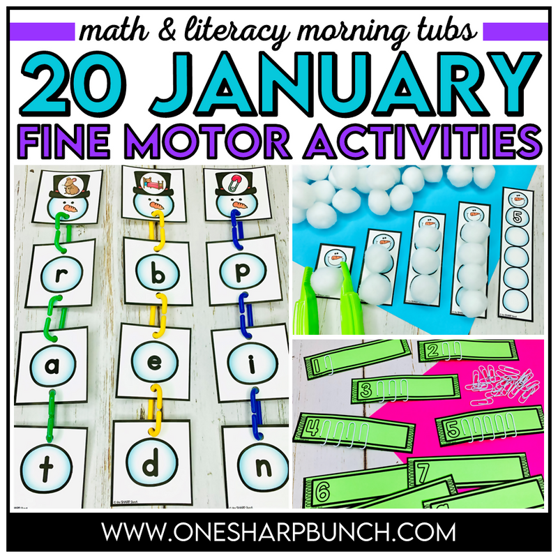 Fine Motor January Activities January Morning Work | Printable Classroom Resource | One Sharp Bunch