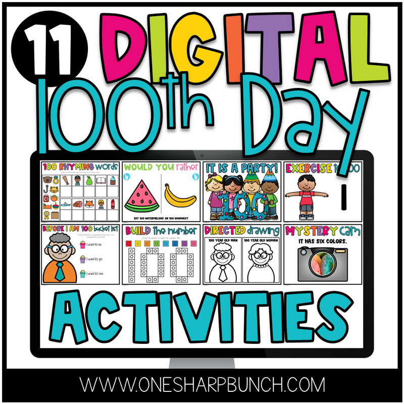 Digital 100th Day of School Activities | Printable Classroom Resource | One Sharp Bunch