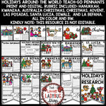 Winter Holidays Around The World Research Project | Teach-Go Pennants | Printable Teacher Resources | The Little Ladybug Shop
