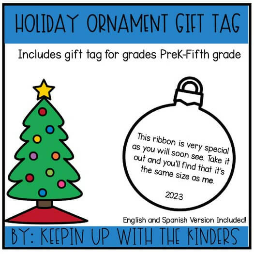 Christmas Ornament Keepsake Tag | Printable Classroom Resource | Keeping up with the Kinders